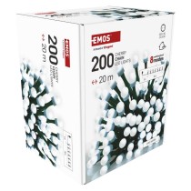 LED božična cherry veriga–kroglice, 20 m,zunan. in notran.,hladna bela, programi, časovnik