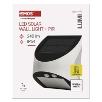 Oprawa LED Garden LUMI solarna z PIR, 240lm, biała, neutralna biel