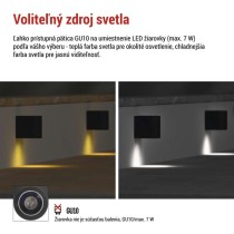 Záhradné nástenné svietidlo OCULUS, 8,8 x 6,7 x 8 cm, 1 x GU10, 1× 7W