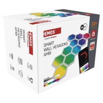 GoSmart LED-Leuchte Hexagon, Starter-Set, 10 Teile, 19 W, RGBIC dimmbar, WiFi