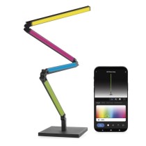 GoSmart LED stojaca lampa, čierna, 175 cm, teplá biela / RGBIC WiFi