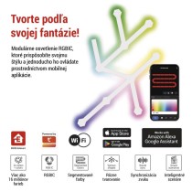 GoSmart LED svietidlo Lines white, 9 dielov, 34 W, RGBIC stmievateľné, WiFi