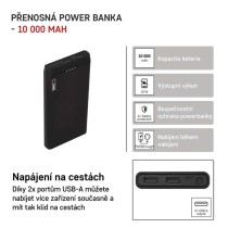 Powerbanka EMOS Alpha 10S, 10 000 mAh, 10 W, černá