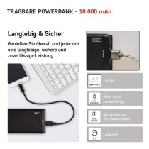 Powerbank EMOS Alpha 10S, 10 000 mAh, 10 W, schwarz