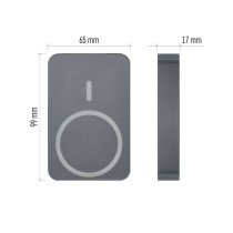 Powerbank EMOS WI 1046, 10 000 mAh, 20 W+Wireless, szary