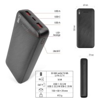 Powerbank EMOS AlphaQ3, 20 000 mAh, 22,5 W, schwarz