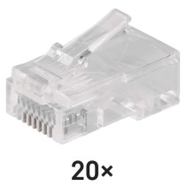 Konektor pre UTP kábel (lanko), priehľadná, 20 ks