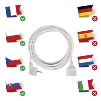 Przedłużacz 5 m / 1 gniazdo / biały / PVC / 1 mm2