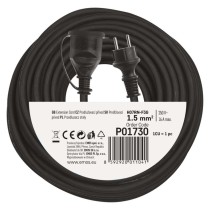 Vonkajší predlžovací kábel 30 m / 1 zásuvka / čierny / guma-neoprén / 230 V / 1,5 mm2