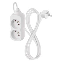 Przedłużacz 1,4 m / 2 gniazda / biały / PVC / 1 mm2