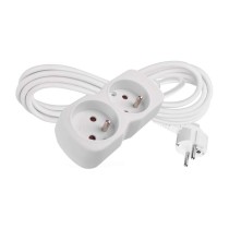 Przedłużacz 3 m / 2 gniazda / biały / PVC / 1 mm2