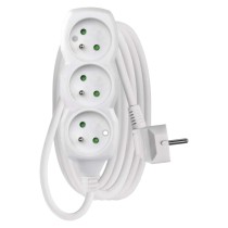 Przedłużacz 3 m / 3 gniazda / biały / PVC / 1,5 mm2