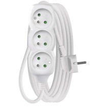 Przedłużacz 5 m / 3 gniazda / biały / PVC / 1 mm2