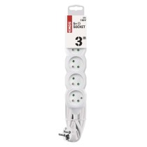 Przedłużacz 3 m / 5 gniazd / biały / PVC / 1 mm2