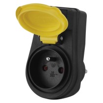 Gniazdo IP44 czarno-żółte