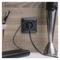 Zásuvka s USB-A+USB-C, antracit