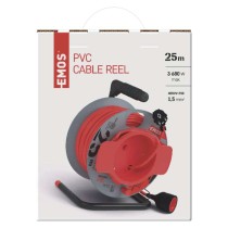 Predlžovací kábel na bubne 25 m / 1 zásuvka / červený / PVC / 230 V / 1,5 mm2