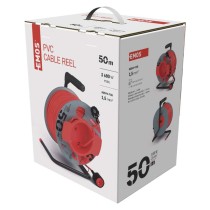 Przedłużacz bębnowy 50 m / 1 gniazdo / czerwony / PVC / 230 V / 1,5 mm2