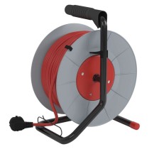 Przedłużacz bębnowy 30 m / 4 gniazda / czerwony / PVC / 230 V / 1 mm2