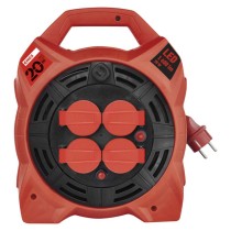 Przedłużacz bębnowy ogrodowy 20 m / 4 gn / guma / 230 V / 1,5 mm2 z naświetlaczem LED