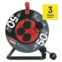Przedłużacz zwijany mrozoodporny 50 m / 4 gniazda / niebieski / PVC / 230 V / 1,5 mm2