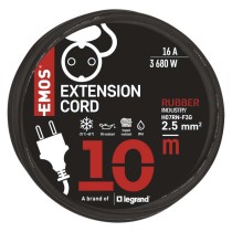 Hosszabbító 10 m / 1 aljzat / fekete / gumi-neoprén / 250 V / 2,5 mm2
