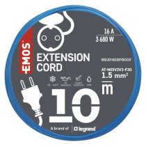 Fagyásálló hosszabbító kábel 10 m / 1 socket / black / PVC / 230 V / 1,5 mm2