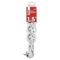 Hosszabbító 1,5 m / 4 aljzat / fehér / PVC / 1,5 mm2