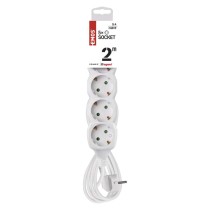 Hosszabbító 2 m  /  5 aljzat  /  fehér  /  PVC  /  1 mm2