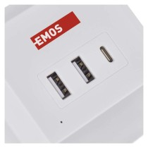 Steckdosenwürfel 2 m / 2 Steckdosen / weiß / 2×USB-A+1×USB-C+Qi / 1,5 mm2