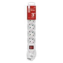 Hosszabbító 3 m / 5 aljzat / kapcsolós / fehér / PVC / 1,5 mm2