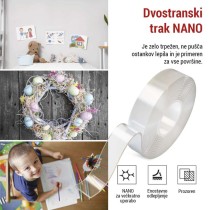  Dvostranski NANO trak 30 mm / 3 m, prozoren