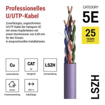 Datenkabel UTP CAT 5E LSZH, 305m