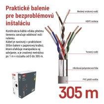Datový kábel FTP 5E, 305m