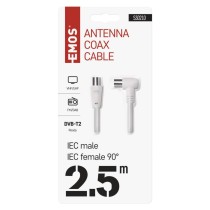 Antennen-Koaxialkabel, geschirmt 2,5m – Winkelstecker