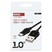 Kabel USB 2.0, wtyk A - micro B, ładowanie Quick Charge, transmisja danych, 1 m, czarny