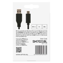 Kabel USB 3.1, wtyk A - C, szybkie ładowanie Quick Charge, transmisja danych, 1 m, czarny