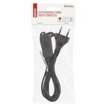 Przewód przyłączeniowy PVC 2x0,75mm z wyłącznikiem,2m czarny
