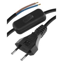 Przewód przyłączeniowy PVC 2x0,75mm z wyłącznikiem,3m czarny
