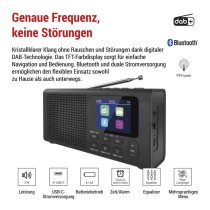 Tragbares Radio mit Bluetooth, DAB / DAB+ / FM, schwarz