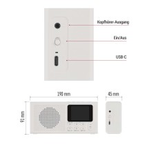 Tragbares Radio mit Bluetooth, DAB / DAB+ / FM, weiß