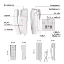 Brezžični komplet domačega avdio domofona H1088, 1 udeleženec