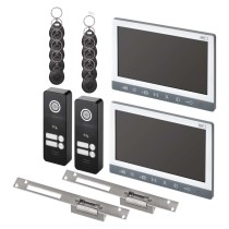 2x kamera EM-10AHD RF-2 + 2x monitor + 2x zamek FAB 1211MB