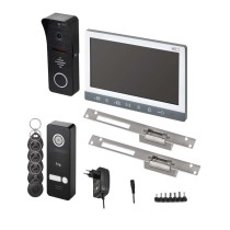 Wideodomofon EM-10AHD + kamera RF-1 + 2x zamek FAB1211MB + zasilacz