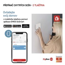 GoSmart Přenosný ovladač scén IP-2002ZW, ZigBee 3.0, 2-tlačítkový