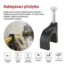 Kabelová příchytka 10 mm, černá, 50 ks