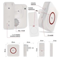 GoSmart Domový bezdrôtový zvonček P5735WS do zásuvky s WiFi
