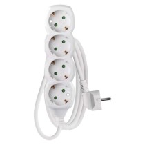 Ilgintuvas 1,5 m / 4 lizdai / baltas / PVC / 1 mm2 