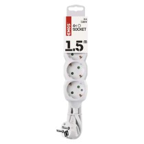 Ilgintuvas 1,5 m / 4 lizdai / baltas / PVC / 1 mm2 