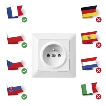 Gniazdo pojedyncze FRENCH IP20 błyszczące białe